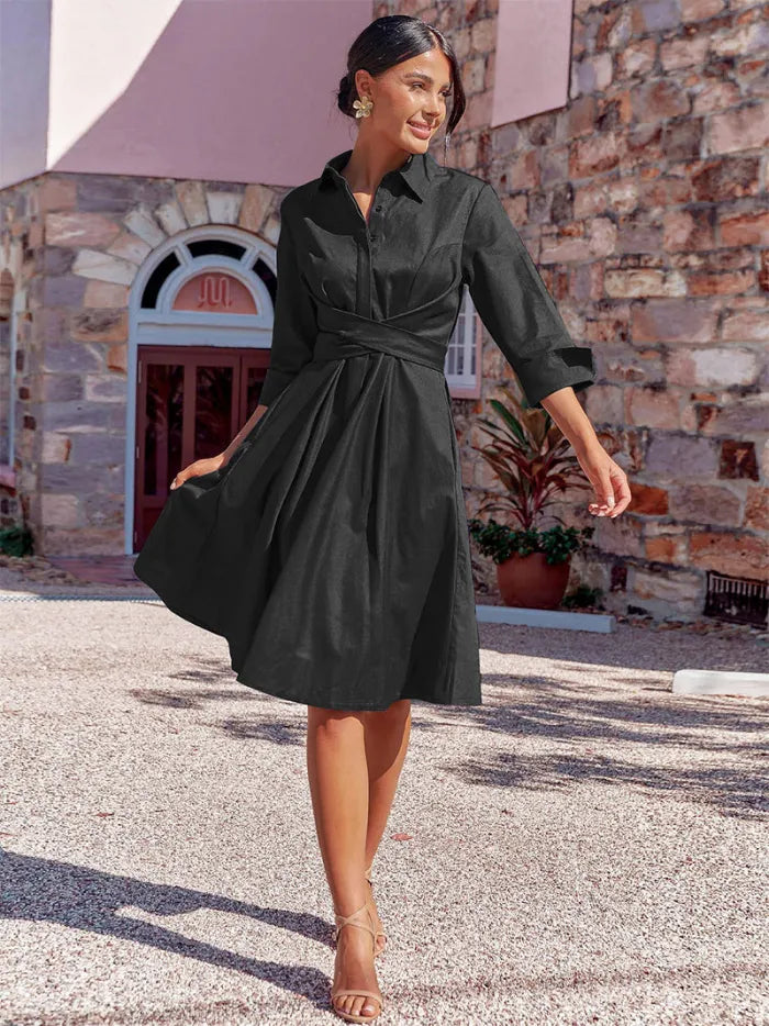 EP | robe avec noeud croisé et boutons