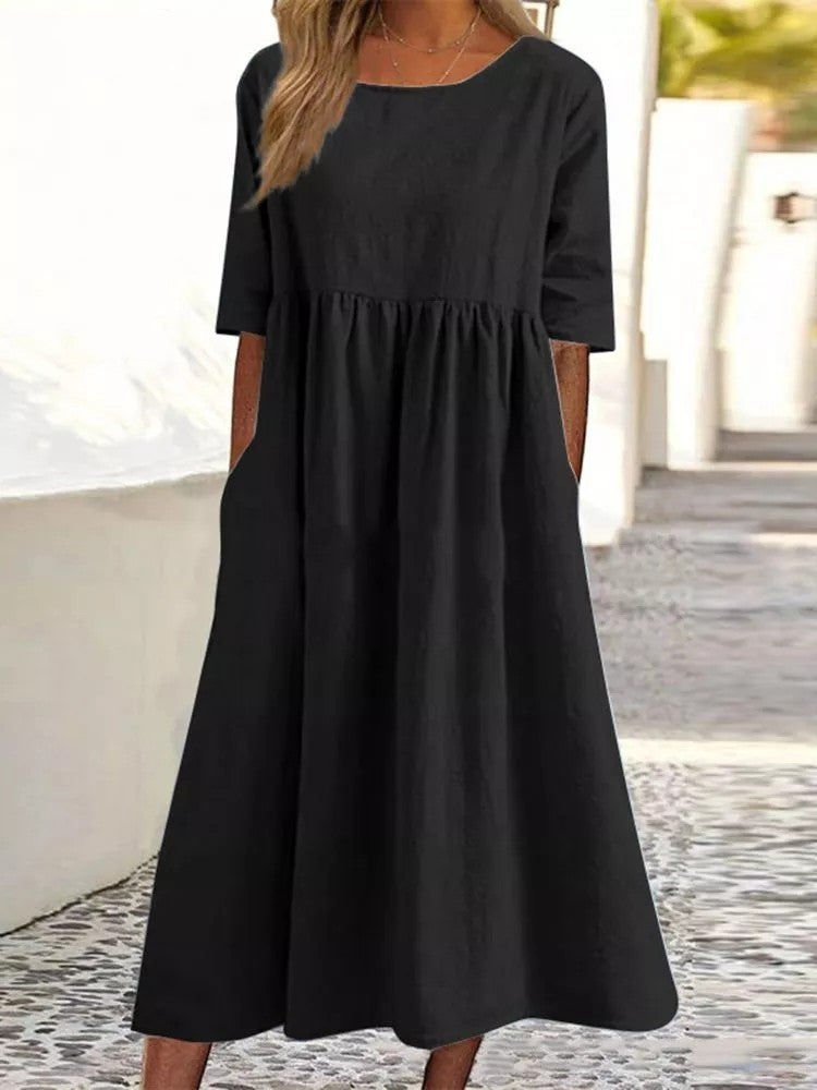 EP | Robe noire midi | Robe midi à manches longues | Robes midi pour femmes