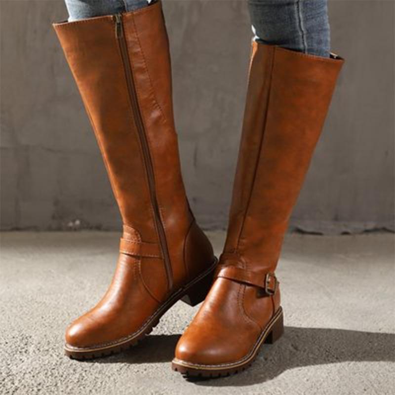EP | Bottes hautes pour femmes avec boucle et talon