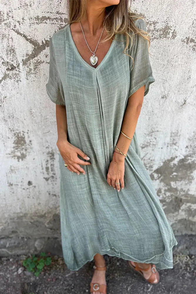 EP | Confortable robe longue avec décolleté en V