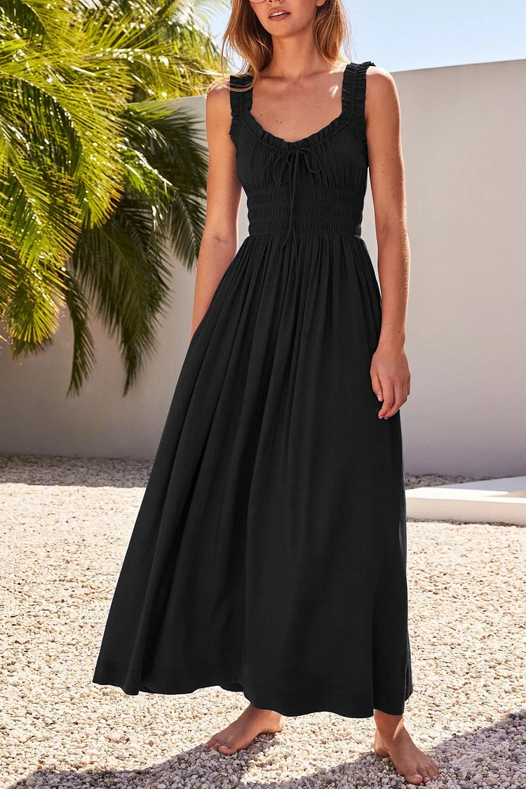 EP | Robe midi avec décolleté en V et noeud