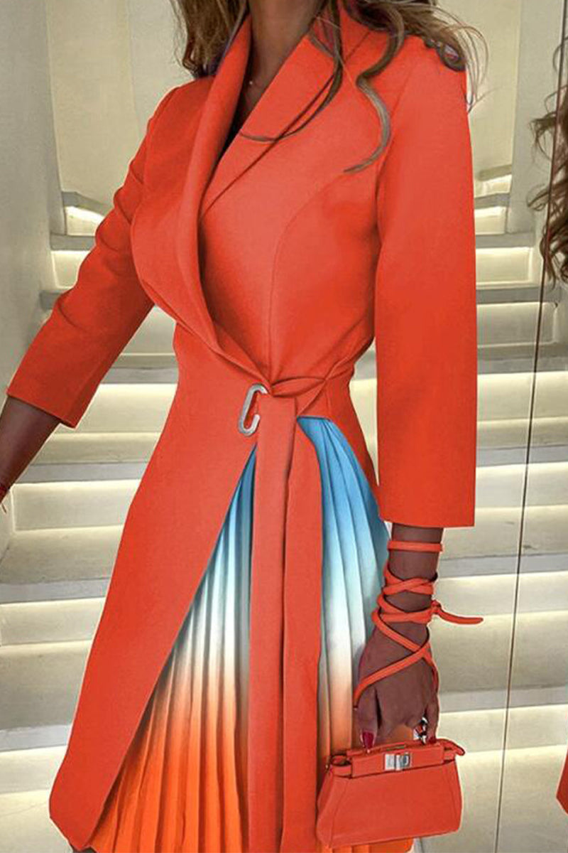 EP | Robes élégantes en ligne A avec contraste de blocs de couleurs et décolleté en V