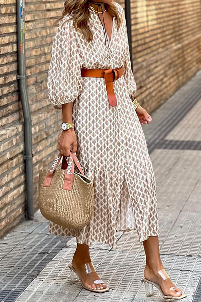 EP | Robe midi imprimée avec ceinture