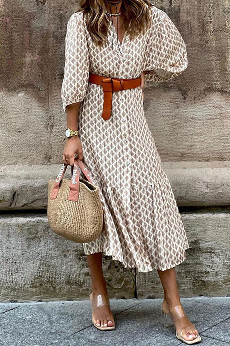 EP | Robe midi imprimée avec ceinture