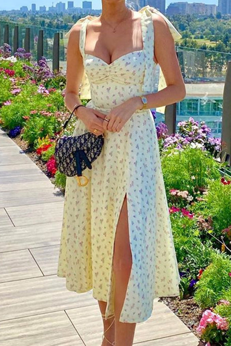 EP | Robe midi nouée avec motif floral