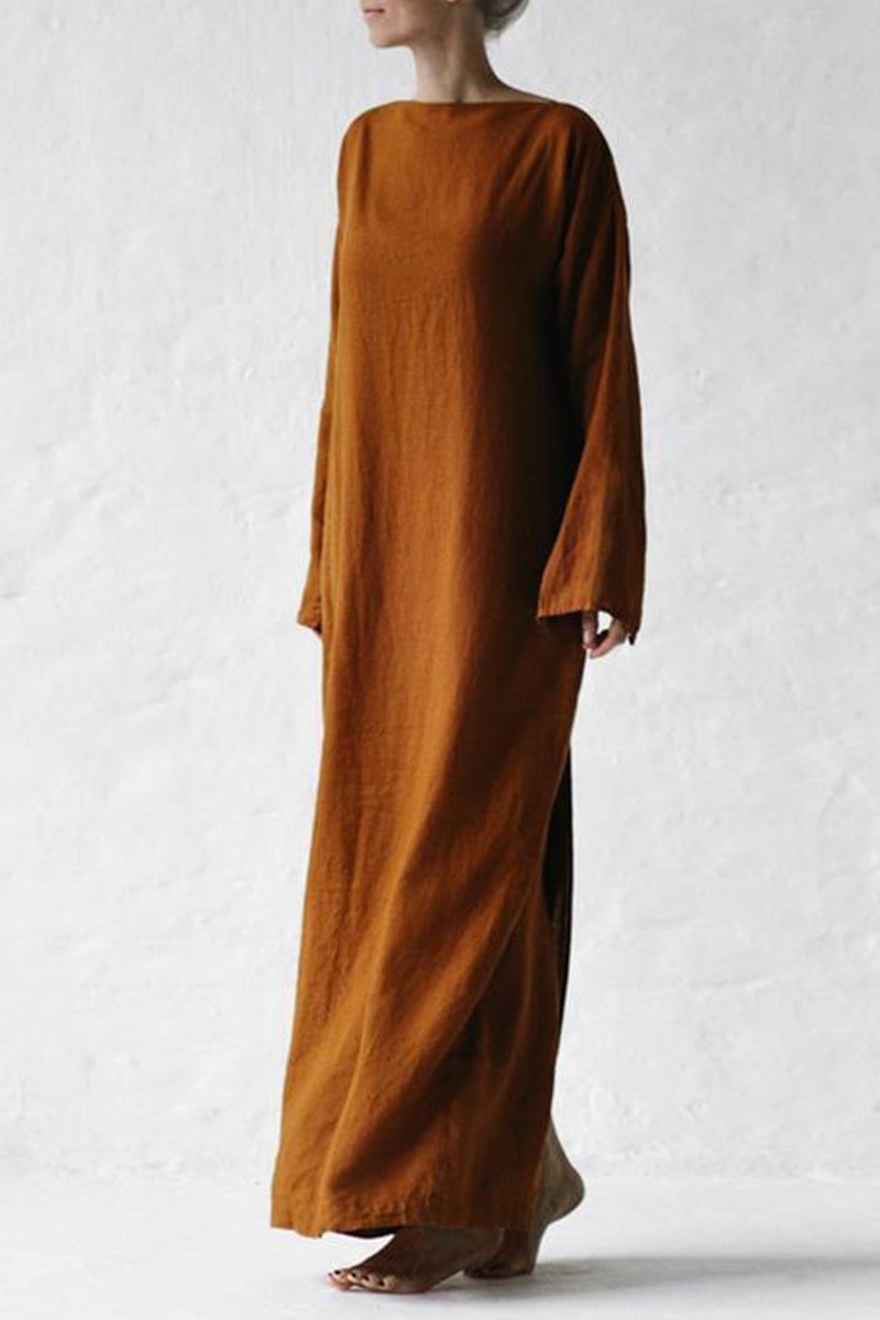 EP | Robe midi en lin avec ceinture