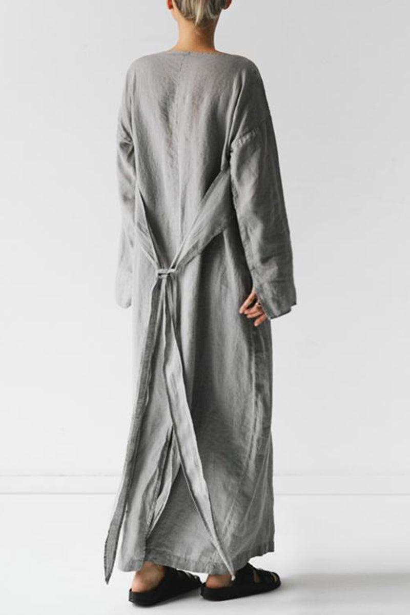 EP | Robe midi en lin avec ceinture