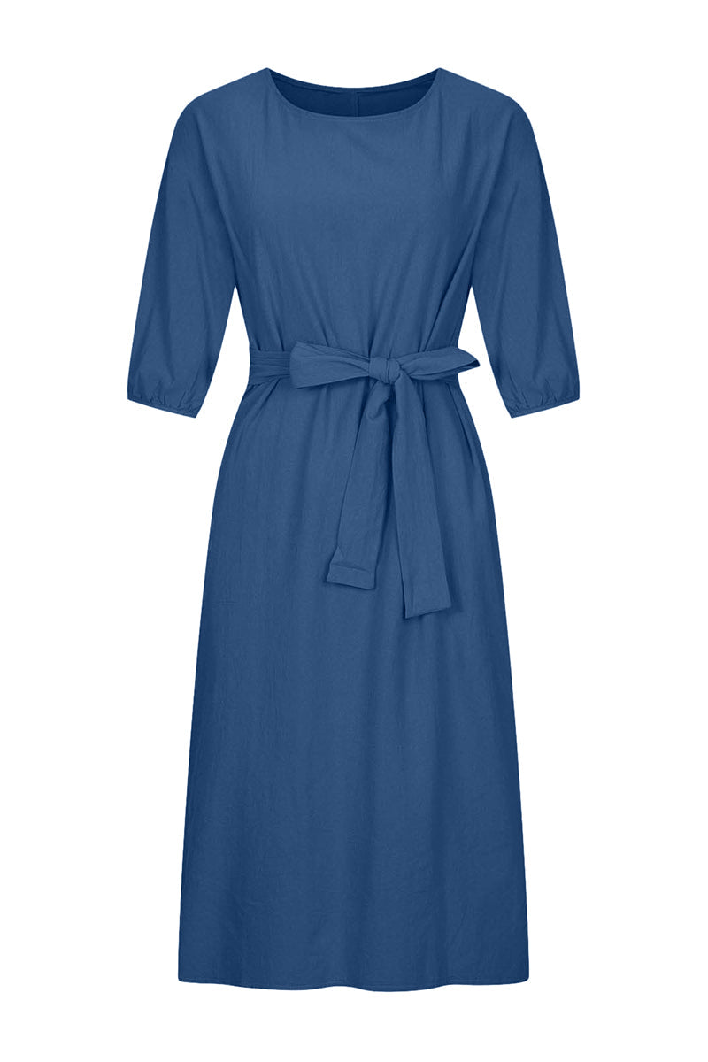 EP | Robe midi en lin avec ceinture