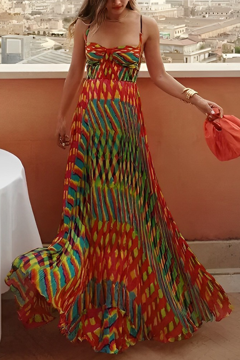 EP | Elégantes robes sling avec contraste de patchwork rayé et décolleté en V