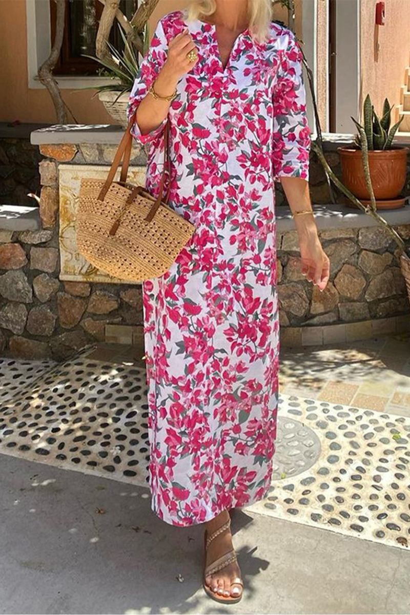 EP | Robes élégantes imprimées avec fente et décolleté en V et imprimé floral