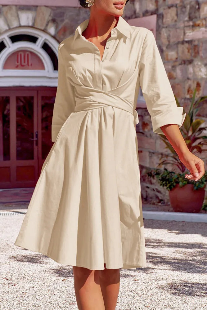 EP | robe avec noeud croisé et boutons