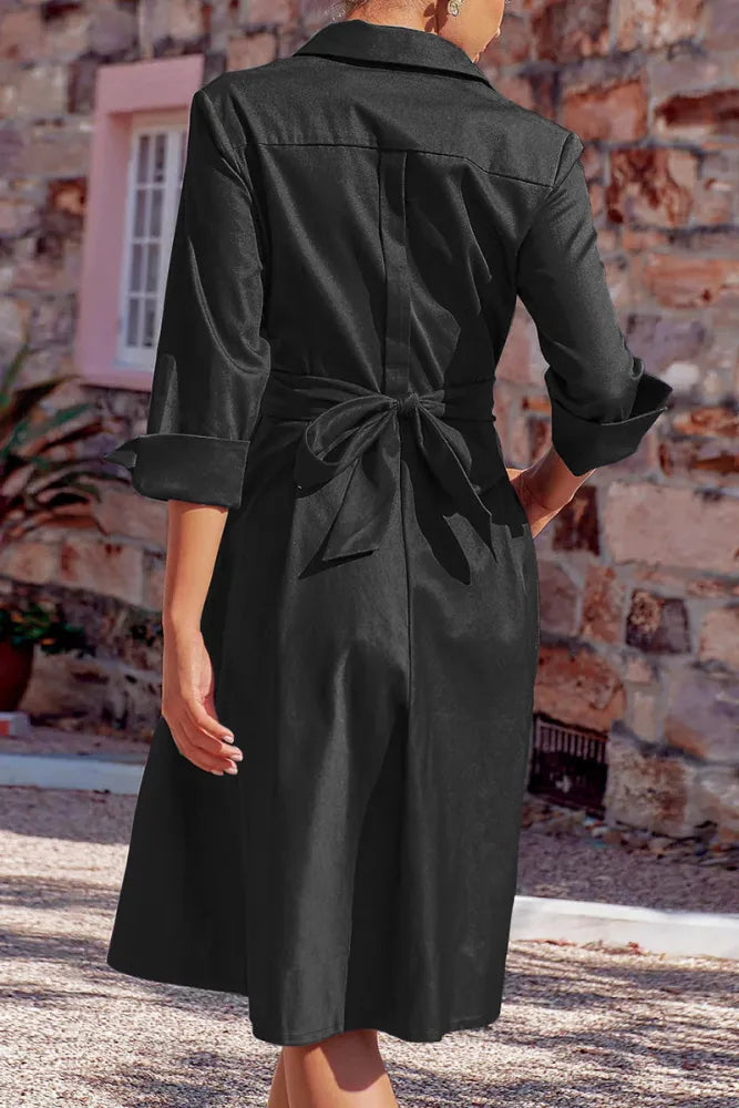 EP | robe avec noeud croisé et boutons