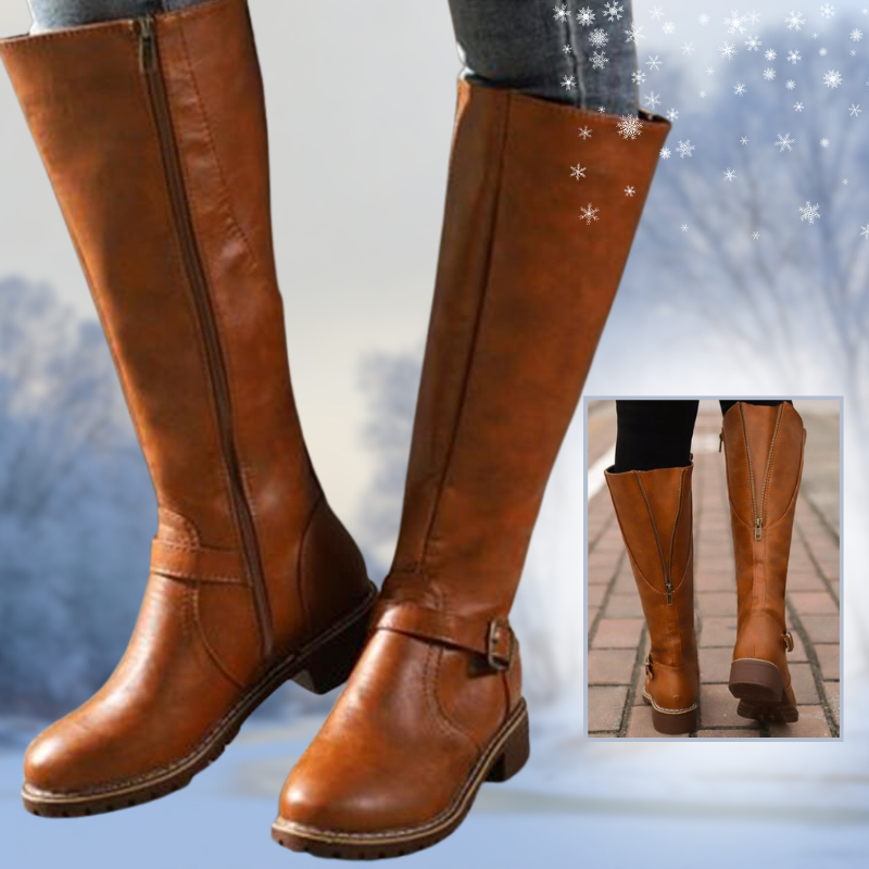 EP | Bottes hautes pour femmes avec boucle et talon