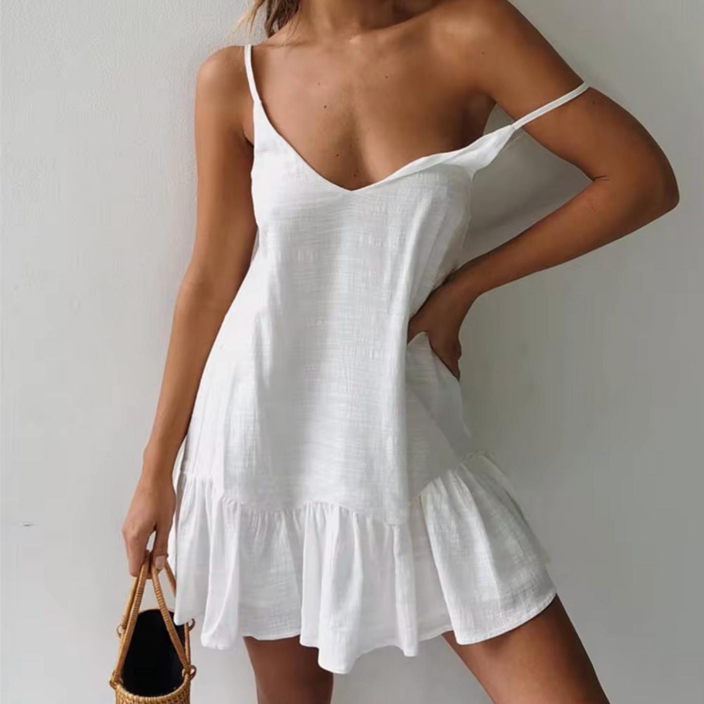 EP | mini-robe en lin et coton à volants