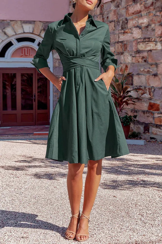 EP | robe avec noeud croisé et boutons