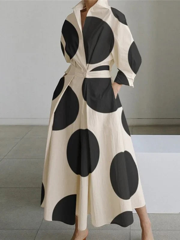 EP | Maxi-robe imprimée à taille haute avec tempérament