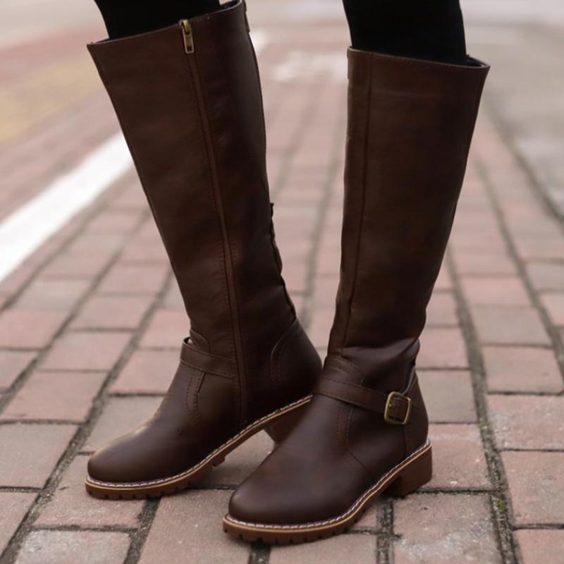 EP | Bottes hautes pour femmes avec boucle et talon