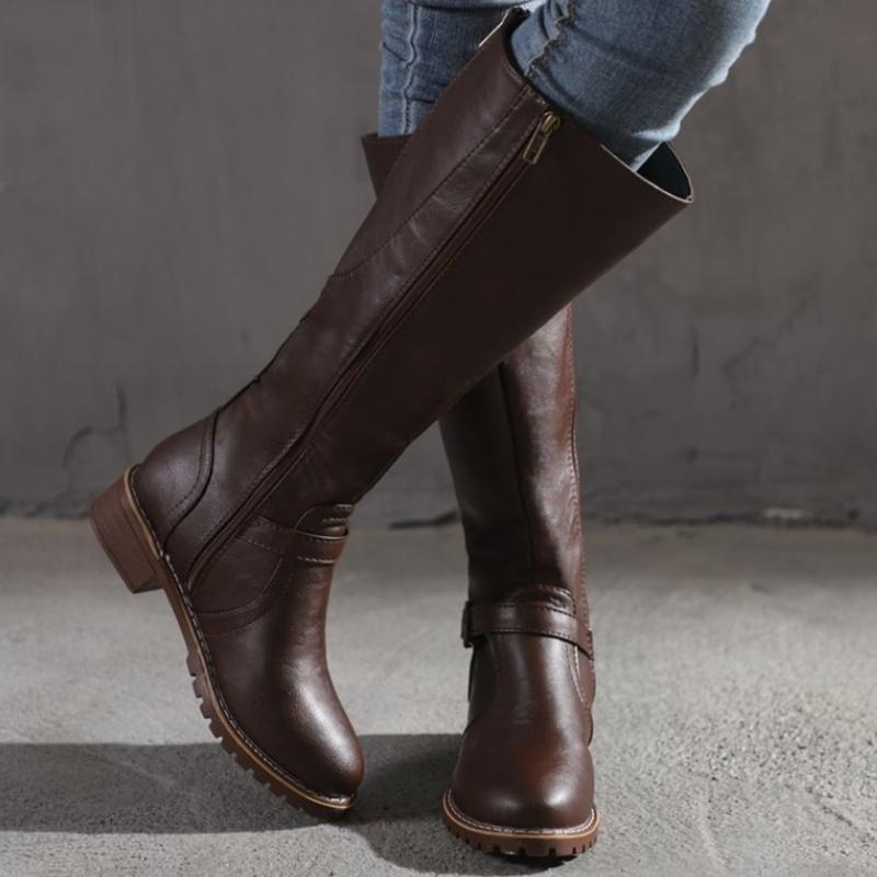 EP | Bottes hautes pour femmes avec boucle et talon
