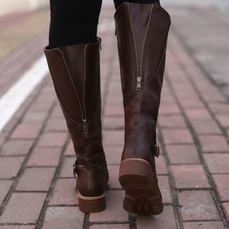 EP | Bottes hautes pour femmes avec boucle et talon