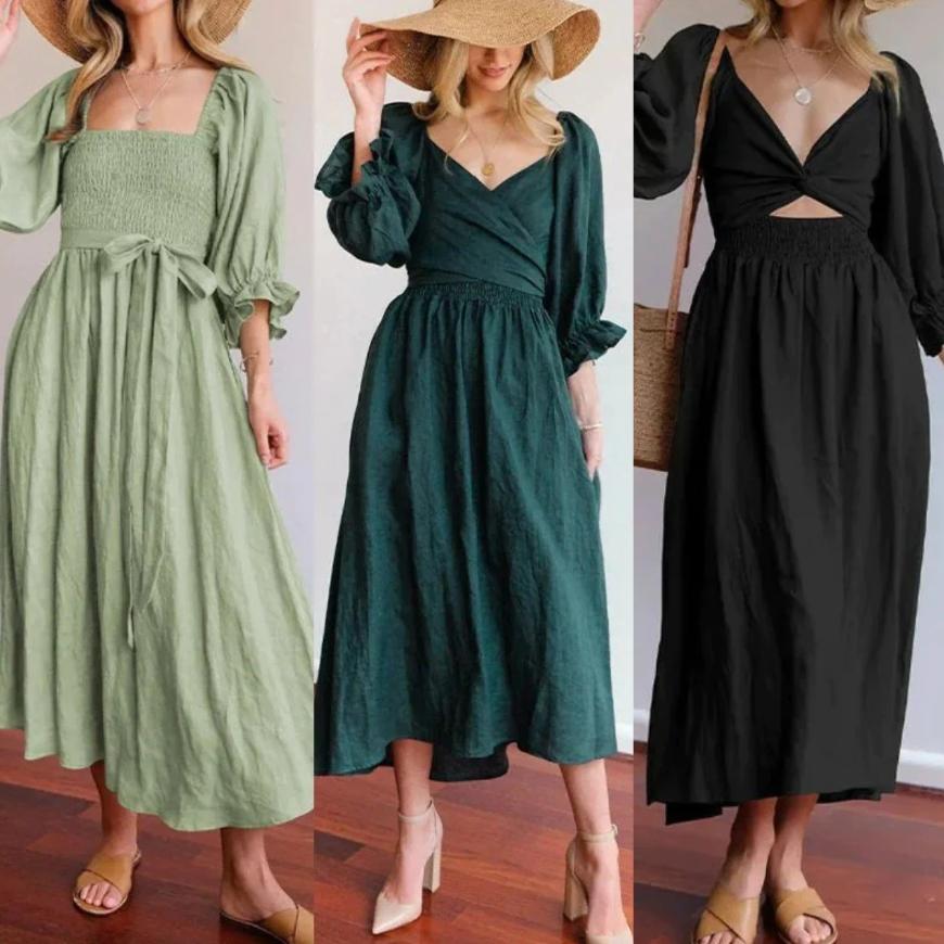 EP | Robe multi-pièces avec manches lanterne froncées