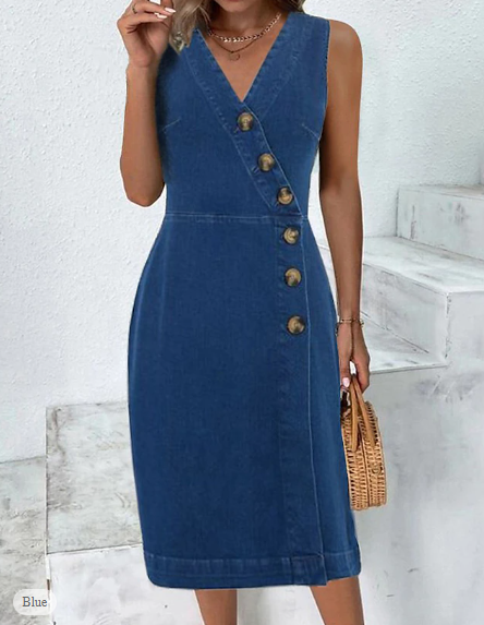 EP | Robe en denim avec boutons