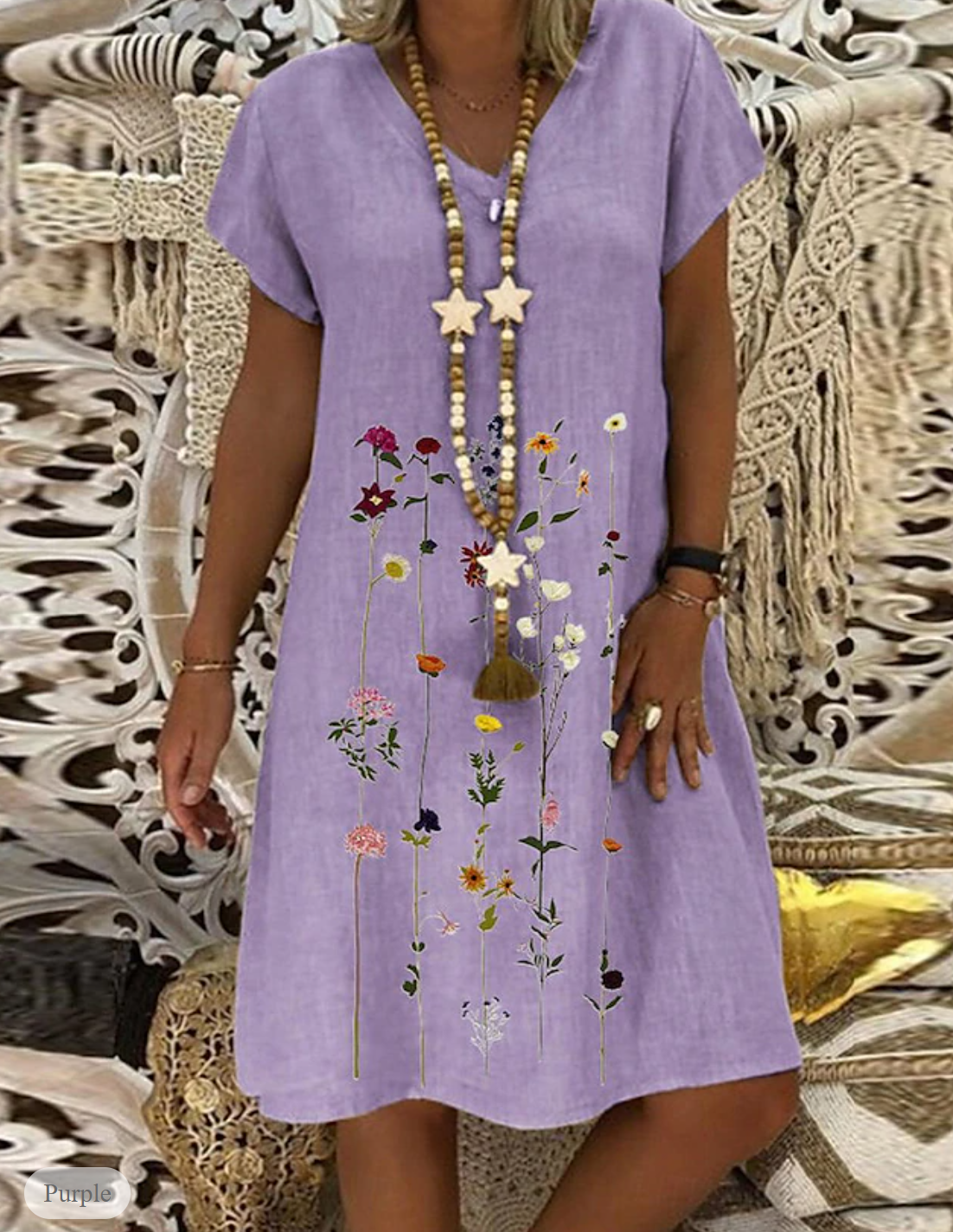 EP | robe en coton et lin à imprimé floral