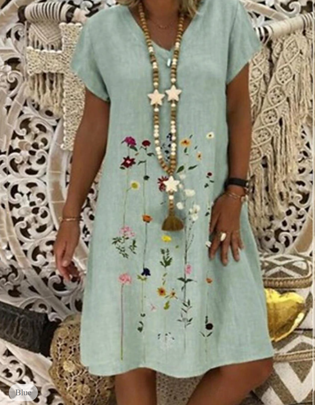 EP | robe en coton et lin à imprimé floral