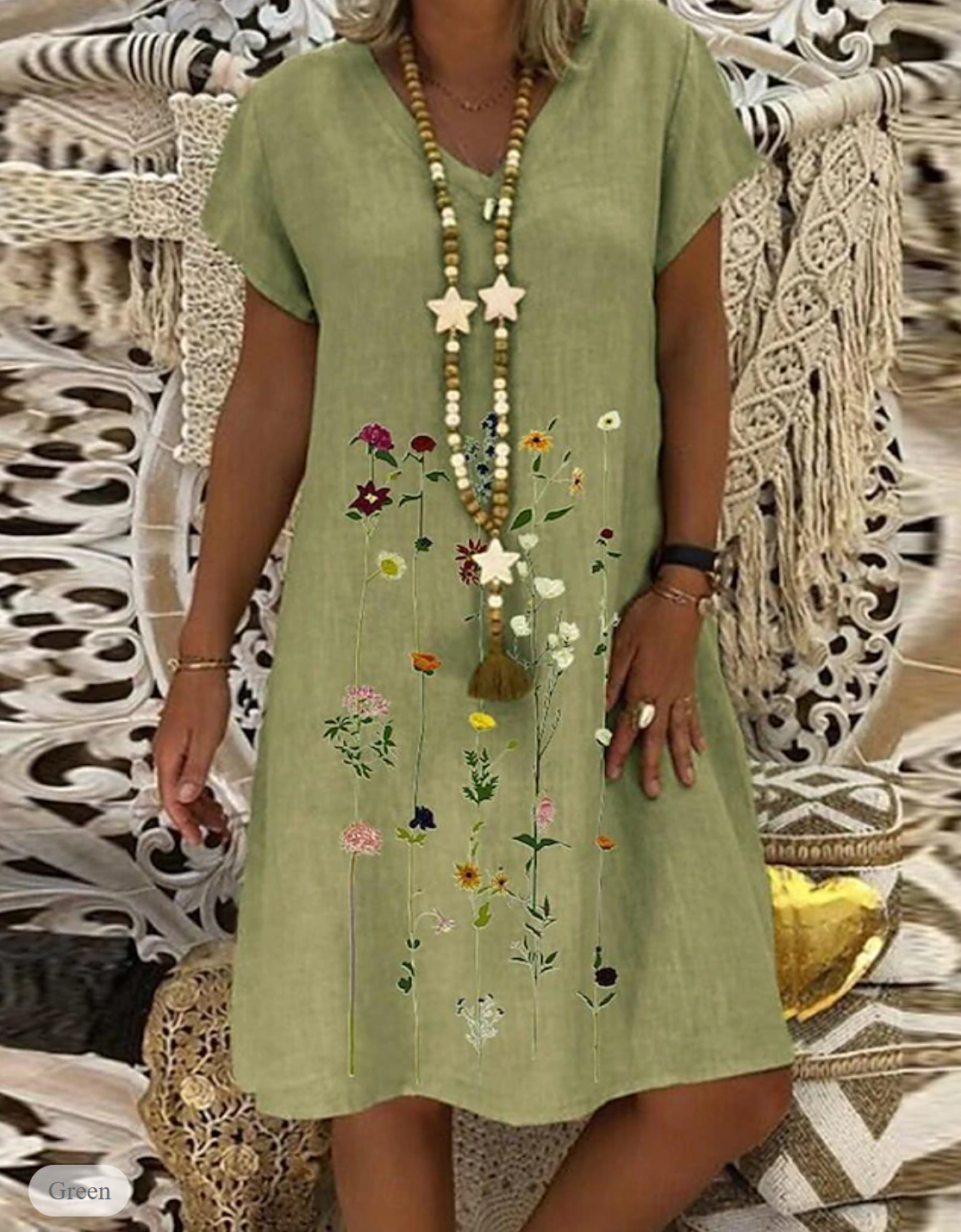 EP | robe en coton et lin à imprimé floral