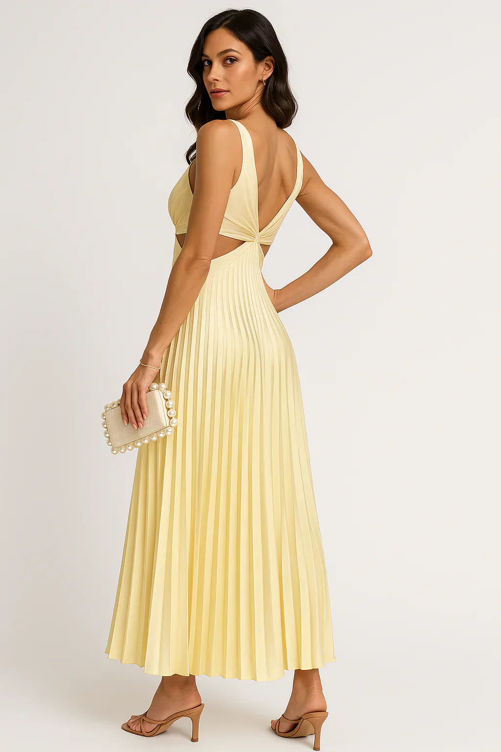 EP | Elégante robe midi plissée en satin