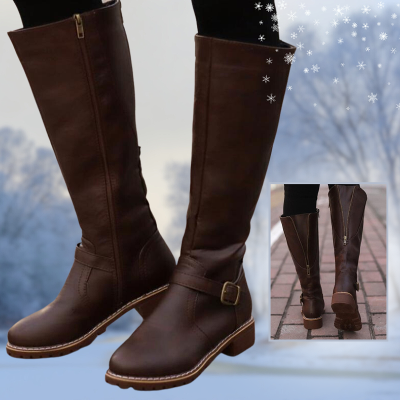 EP | Bottes hautes pour femmes avec boucle et talon