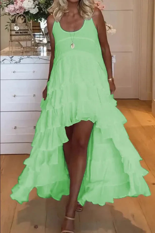 EP | Belle robe femme courte devant et longue derrière avec volants