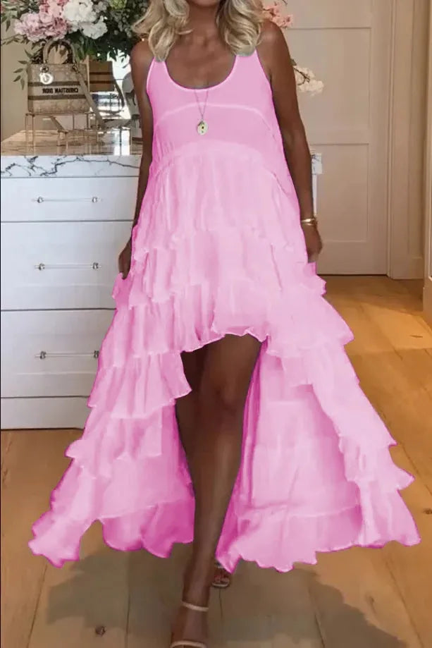 EP | Belle robe femme courte devant et longue derrière avec volants