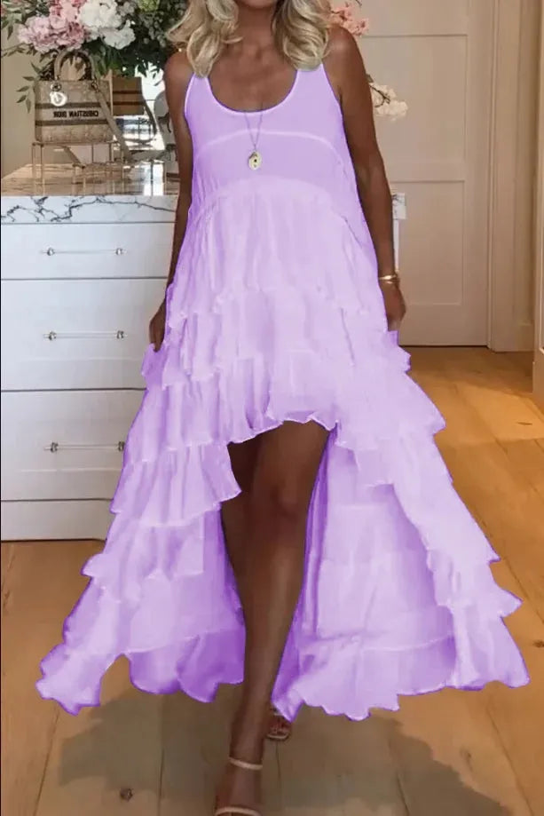 EP | Belle robe femme courte devant et longue derrière avec volants