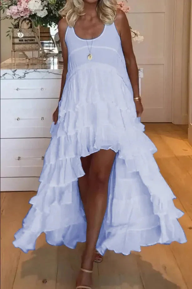EP | Belle robe femme courte devant et longue derrière avec volants