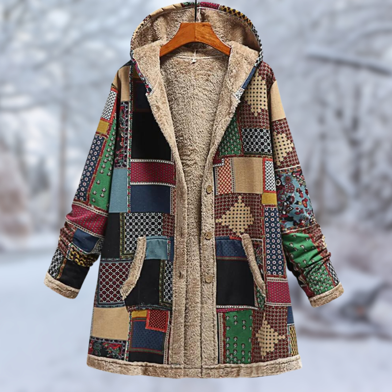 EP | Manteau d'hiver stylé avec capuche et imprimé