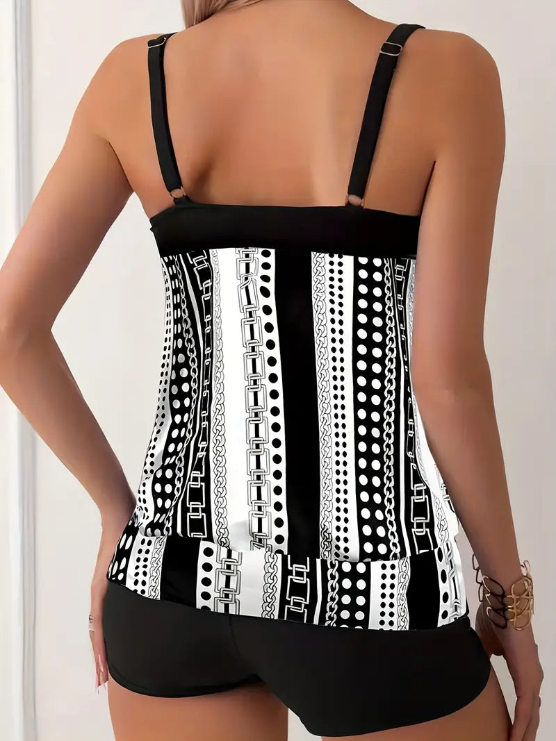 ND | Tankini rayé imprimé
