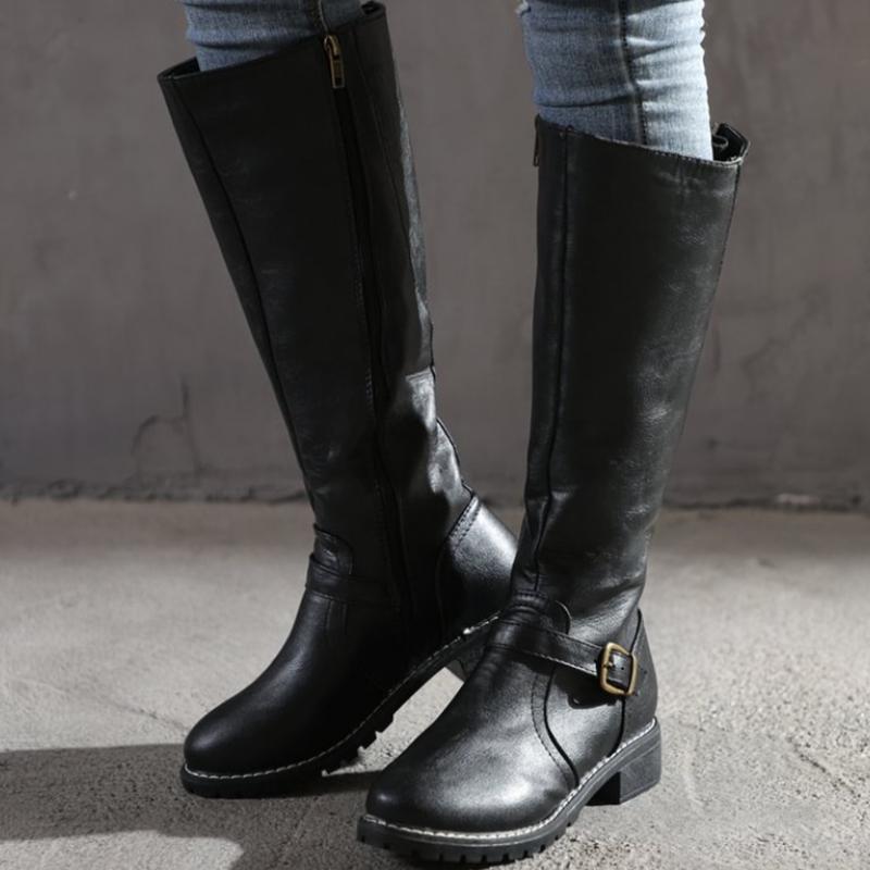 EP | Bottes hautes pour femmes avec boucle et talon