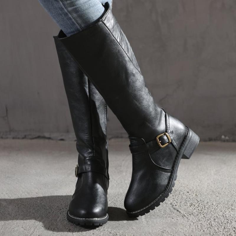 EP | Bottes hautes pour femmes avec boucle et talon