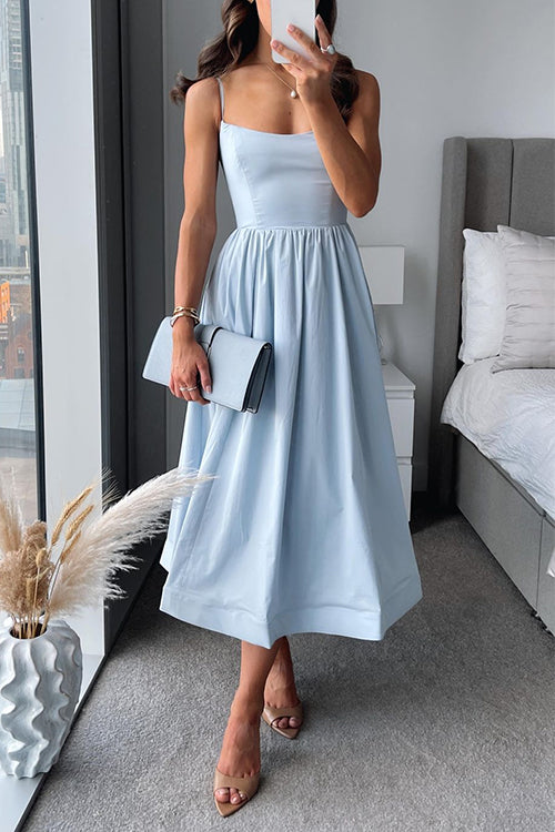 EP | Giselle™ Bretelles spaghetti Robe midi en ligne