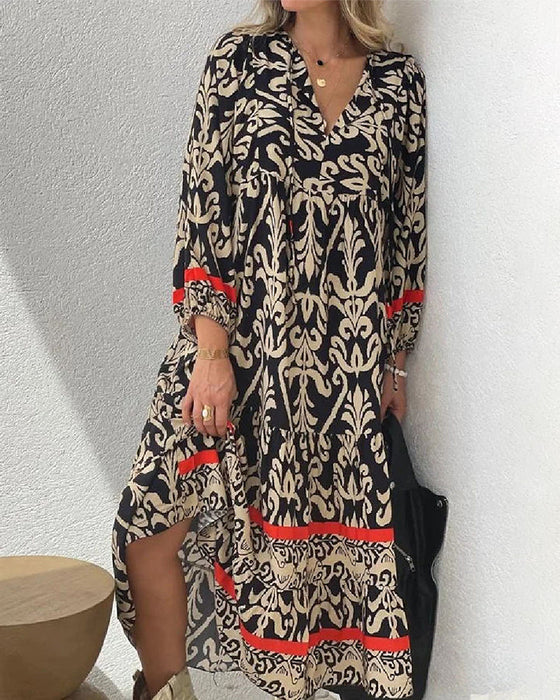 ND | Maxi robe bohème élégante imprimée