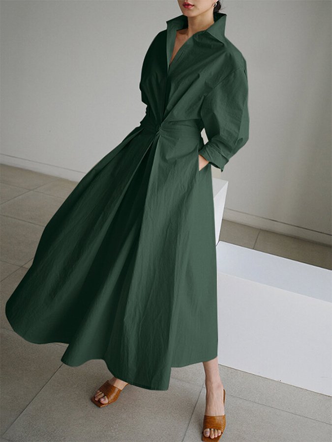 EP | Robe midi chic avec fermeture à boutons