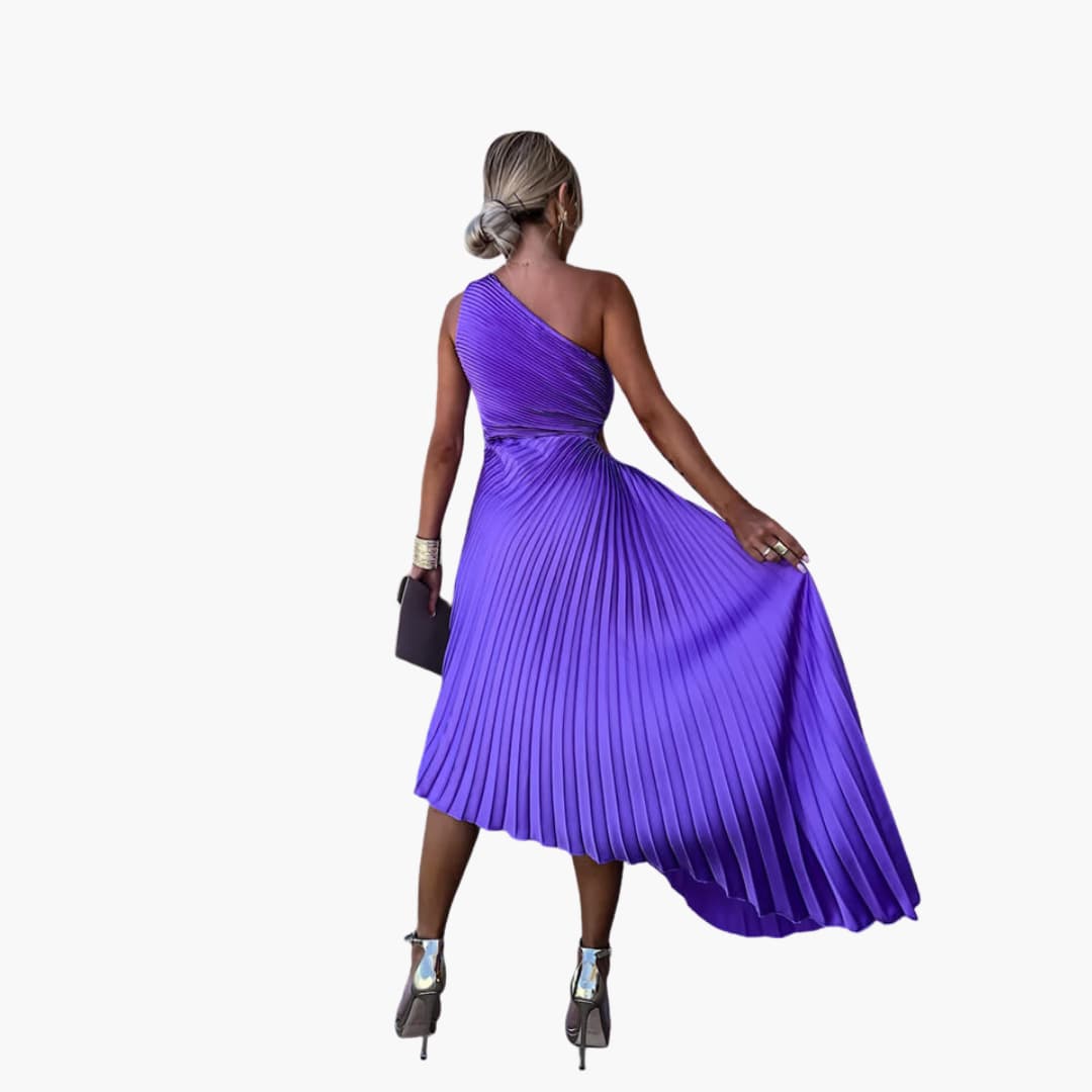 EP | Robe midi pour femme avec une épaule et un ourlet asymétrique