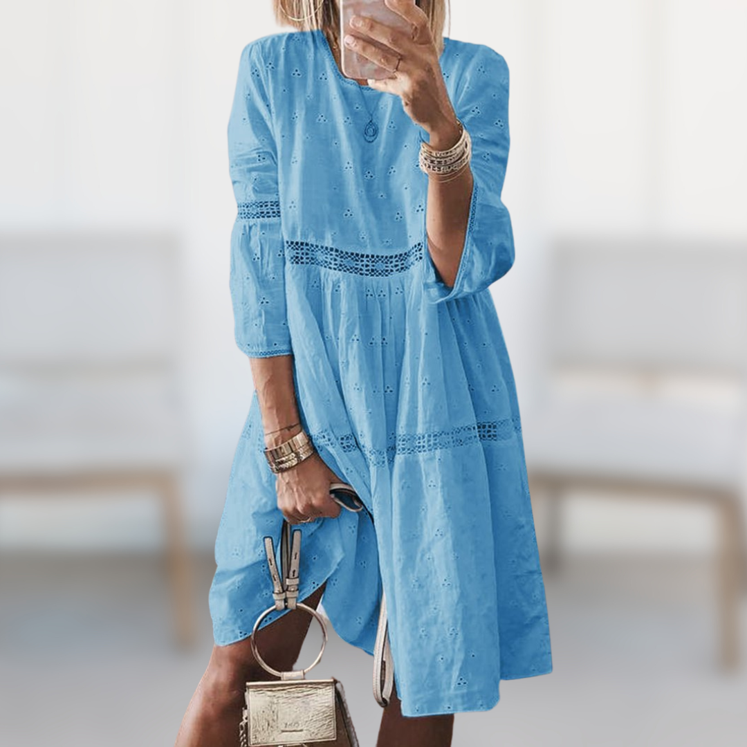 EP | Robe midi à manches longues | Robe blanche midi | Robes midi pour femmes
