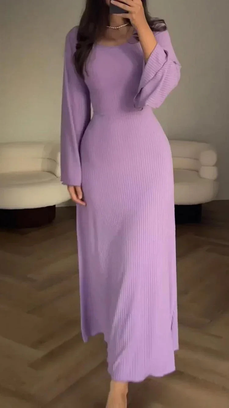 EP | Robe tricotée élégante avec lien à la taille