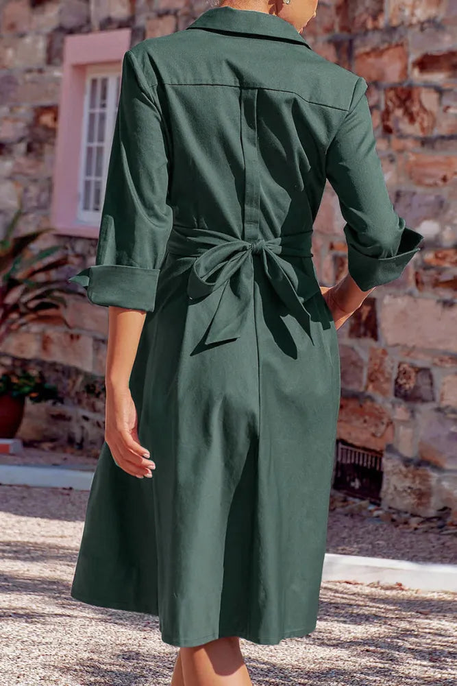 EP | robe avec noeud croisé et boutons
