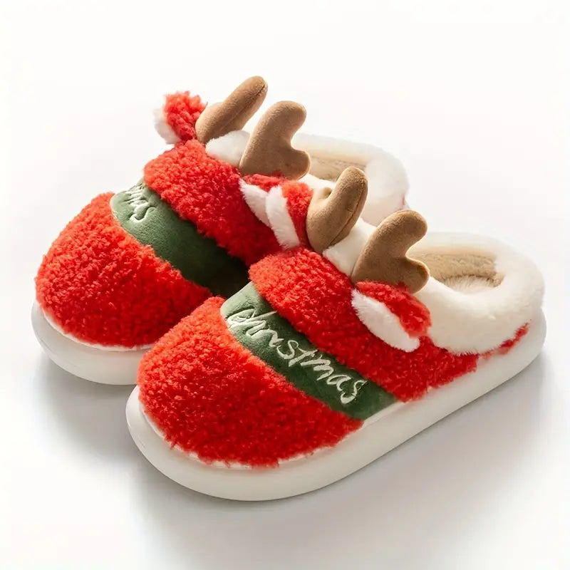 EP | FestiveHoofs™ Chaussons douillets en forme de rennes pour les fêtes de fin d'année