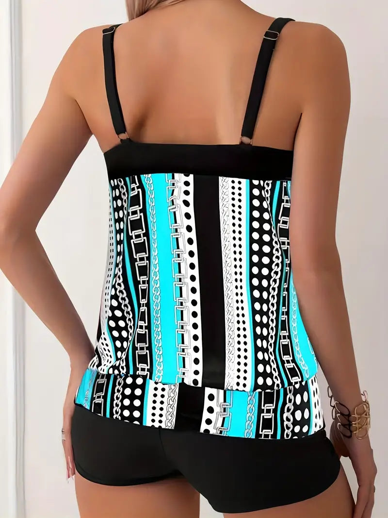 ND | Tankini rayé imprimé