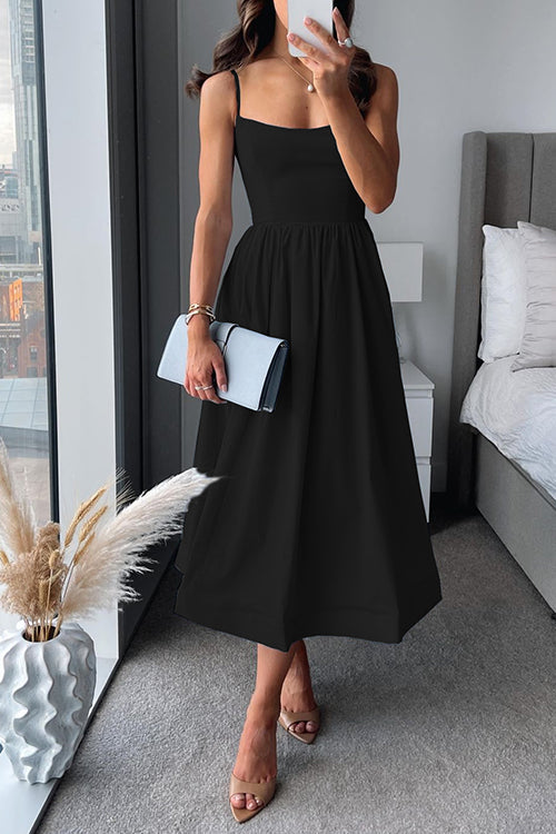 EP | Giselle™ Bretelles spaghetti Robe midi en ligne