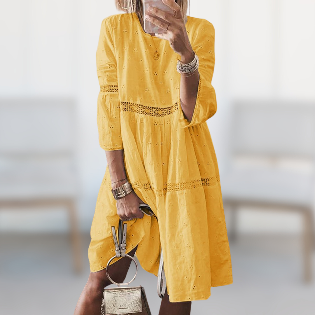 EP | Robe midi à manches longues | Robe blanche midi | Robes midi pour femmes