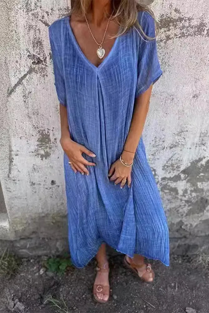 EP | Confortable robe longue avec décolleté en V